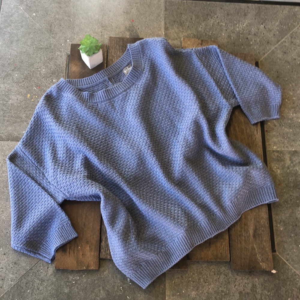 SoHo Blue Criss Cross Back Sweater